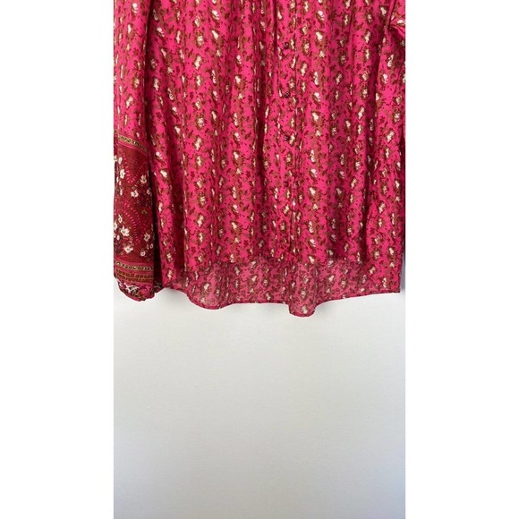 Joie Mix Print Embroidered Tops Patterned Ruffled Button Down Blouse Women's L - Picture 5 of 8